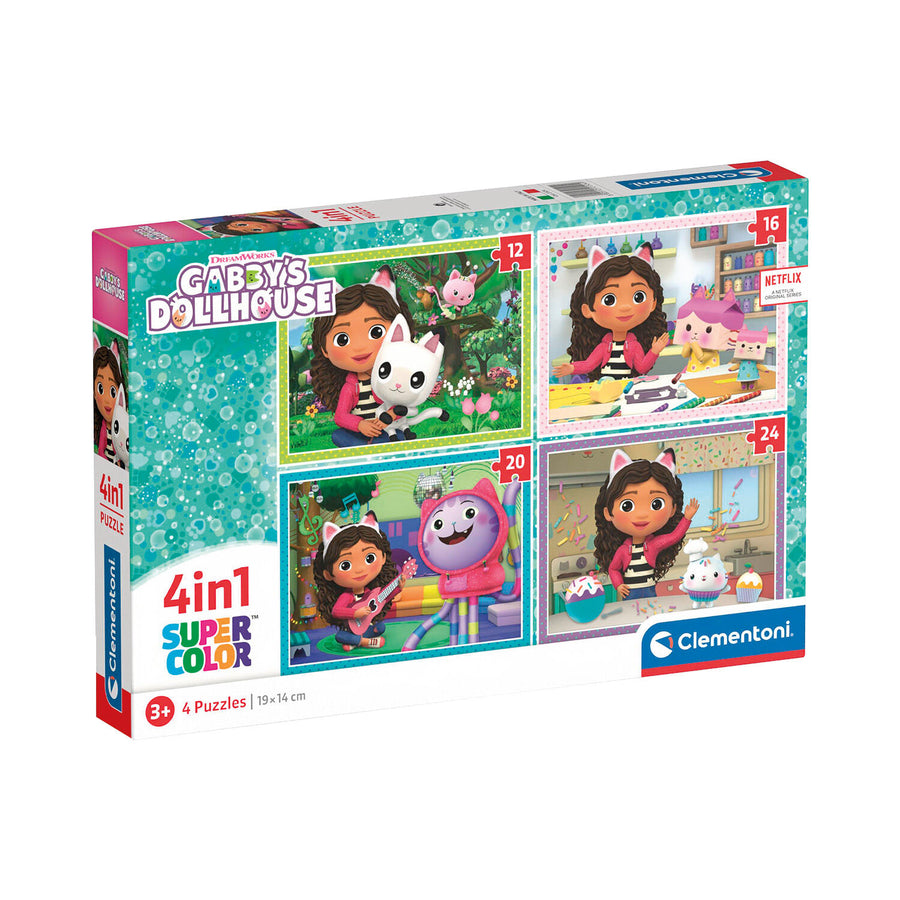 Clementoni Παιδικό Παζλ 4 in 1 Super Color DreamWorks Gabby's Dollhouse (1200-21524) - Fun Planet