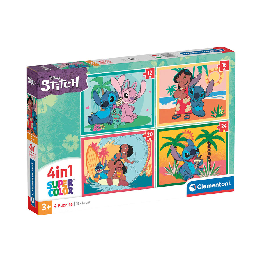 Clementoni Παιδικό Παζλ 4 in 1 Super Color Disney Stitch 12-16-20-24 τεμάχια (1200-21745) - Fun Planet