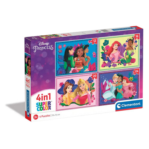 Clementoni Παζλ 4 in 1 Super Color Disney Princess (1200-21517) - Fun Planet