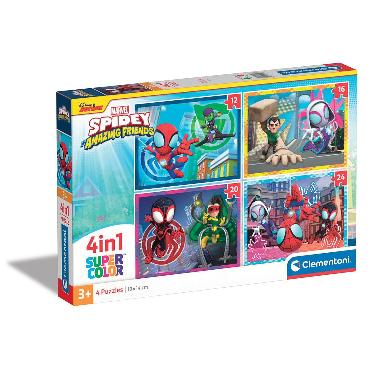 Clementoni Παιδικό Παζλ 4 in 1 Super Color Marvel Spidey Και Οι Απίθανοι Φίλοι Του (1200-21528) - Fun Planet