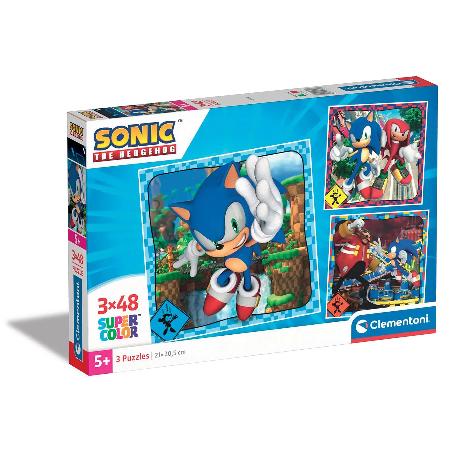 Clementoni Παζλ 3X48 Super Color Sonic The Hedgehog (1200-25320) - Fun Planet