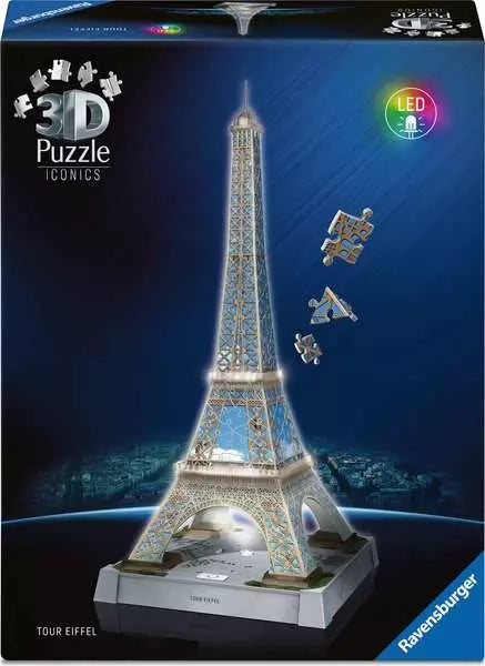 Ravensburger 3D Puzzle Iconics Πύργος του Άιφελ Night Edition 243τεμάχια (12008024)