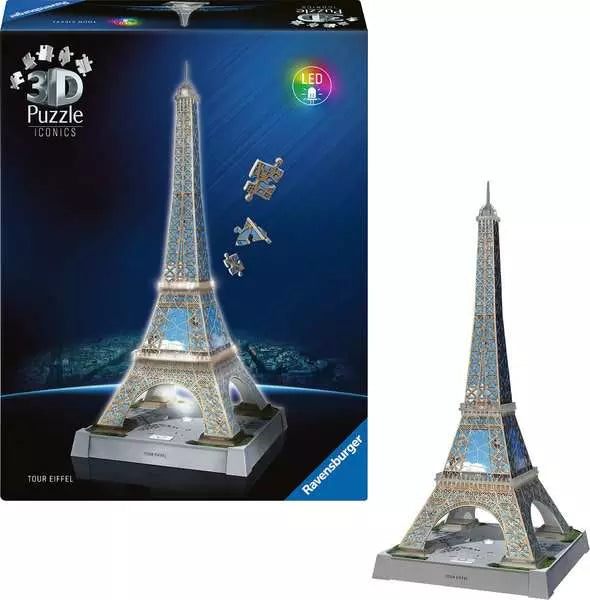 Ravensburger 3D Puzzle Iconics Πύργος του Άιφελ Night Edition 243τεμάχια (12008024)