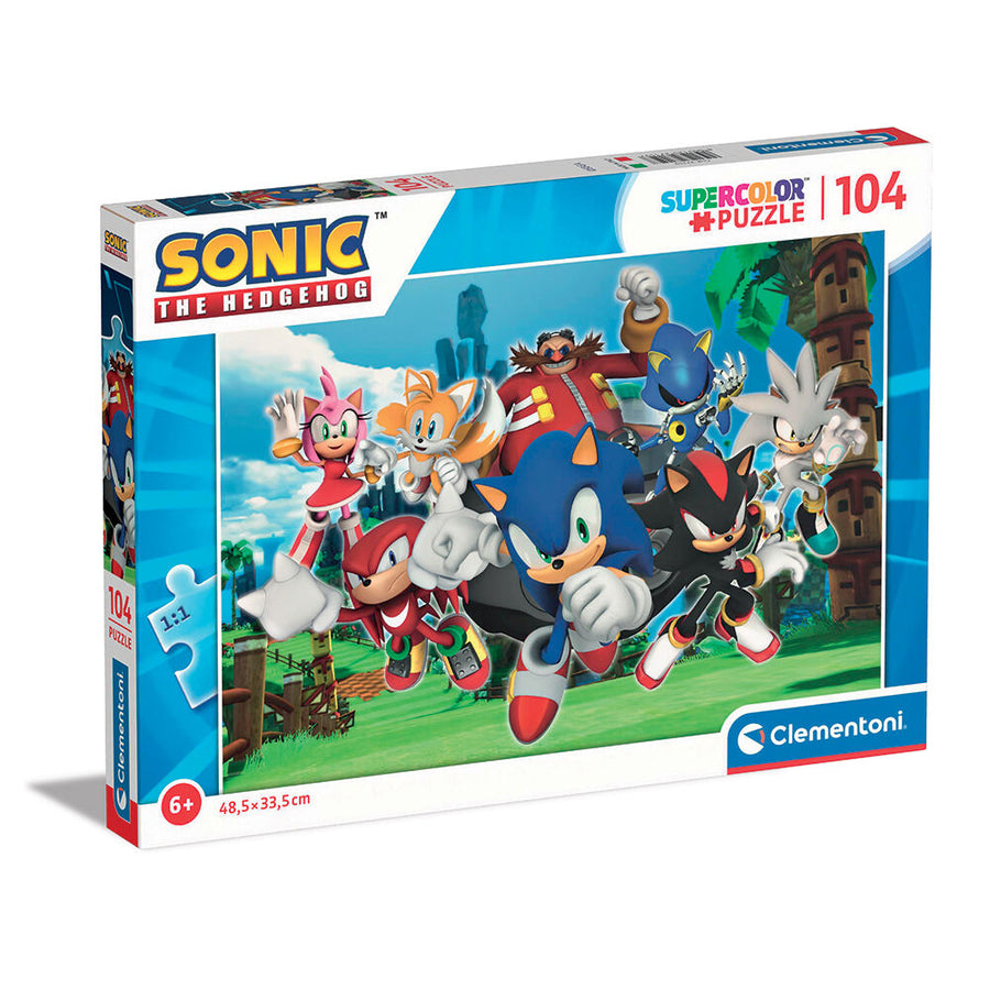 Clementoni Παιδικό Παζλ Super Color Sonic The Hedgehog 104 τεμάχια (1210-27159) - Fun Planet
