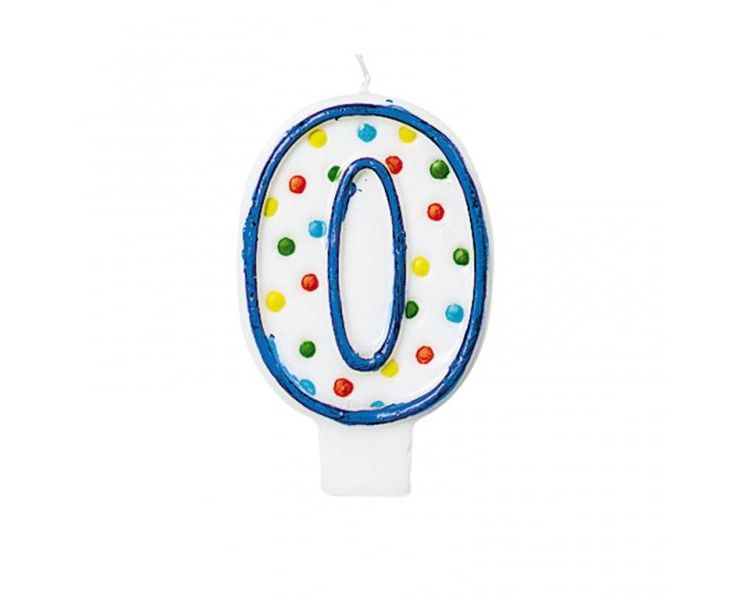 Κερί Τούρτας Polka Dots Νούμερο "0" (M176000) - Fun Planet