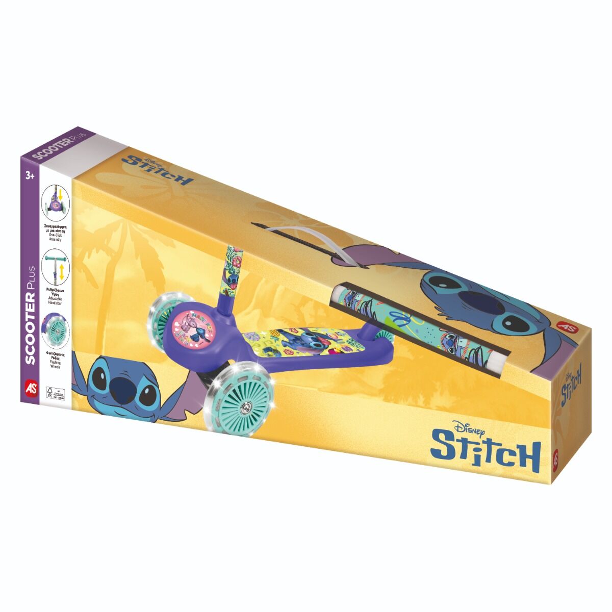 Λαμπάδα AS Scooter Plus Disney Stitch με φωτιζόμενες ρόδες (1500-50292) - Fun Planet