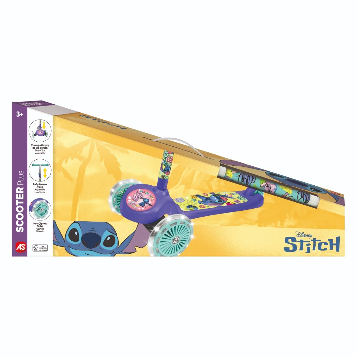 Λαμπάδα AS Scooter Plus Disney Stitch με φωτιζόμενες ρόδες (1500-50292) - Fun Planet