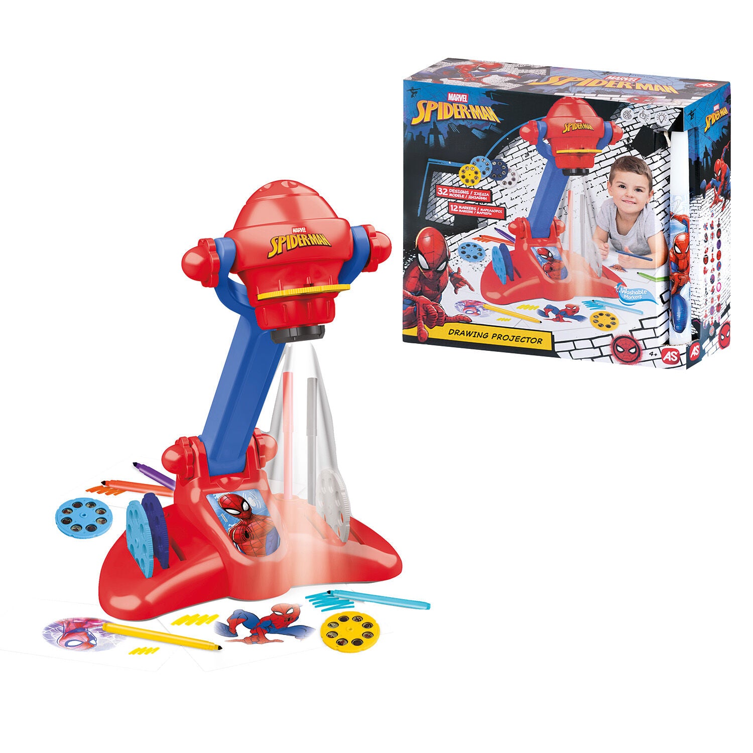 Λαμπάδα AS Προτζέκτορας Ζωγραφικής Marvel Spider-Man (1500-54006) - Fun Planet