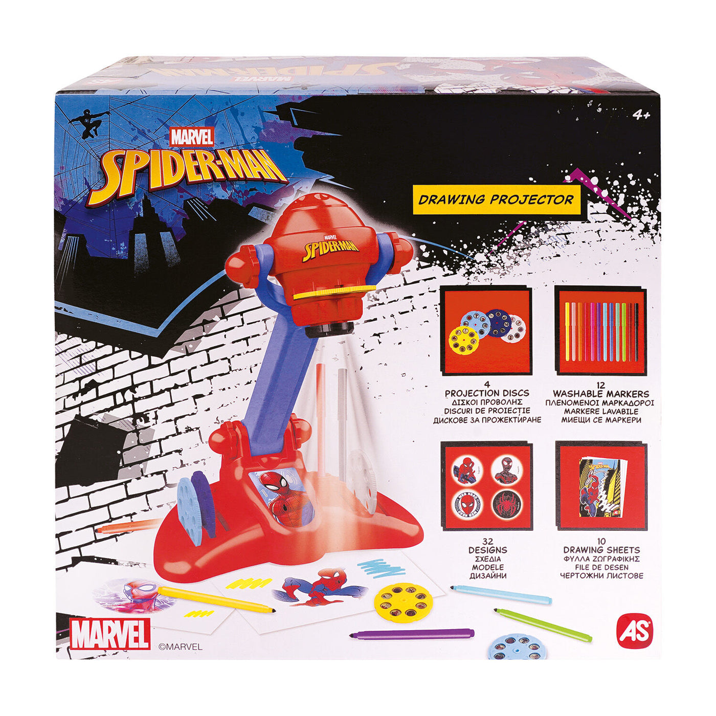 Λαμπάδα AS Προτζέκτορας Ζωγραφικής Marvel Spider-Man (1500-54006) - Fun Planet
