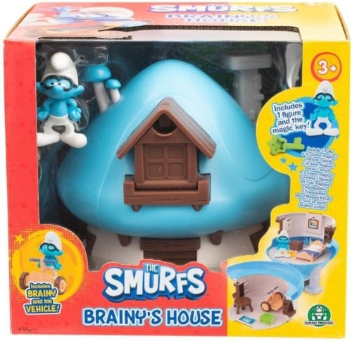 The Smurfs Στρουμφάκια Μαγικό Σπίτι Μανιτάρι με Φιγούρα και Μαγικό Κλειδί - Brainy's House (PUF48000) - Fun Planet