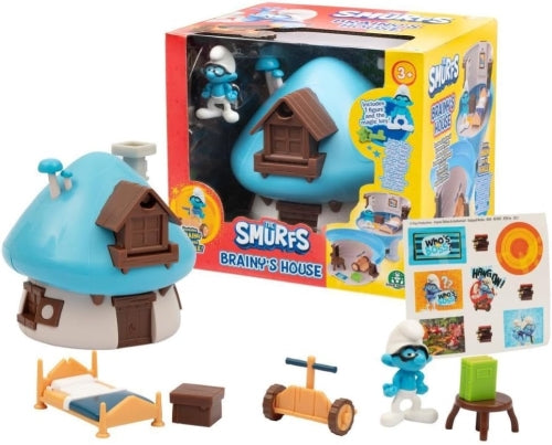 The Smurfs Στρουμφάκια Μαγικό Σπίτι Μανιτάρι με Φιγούρα και Μαγικό Κλειδί - Brainy's House (PUF48000) - Fun Planet