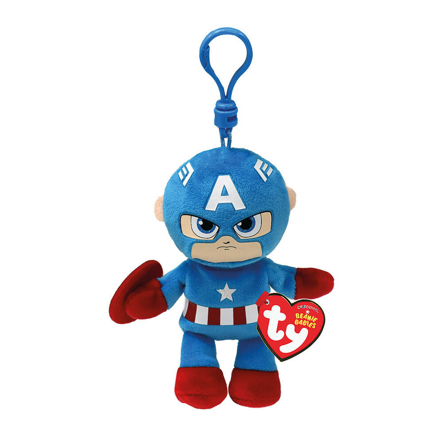 TY Beanie Babies Κλιπ Χνουδωτό Captain America 8,5εκ (1607-34004) - Fun Planet