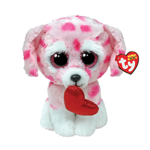 TY Beanie Boos Rory Χνουδωτό Σκυλάκι Ροζ Με Καρδιές 15εκ (1607-37340) - Fun Planet