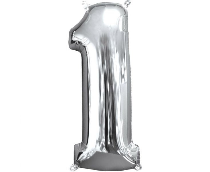 Μπαλόνι Foil Balloon Νούμερο "1" Silver 66cm (A3195501) - Fun Planet