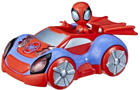 Marvel Spidey and his Amazing Friends Glow Tech Web Crawler Vehicle and Spidey Figure (F4530) - Fun Planet