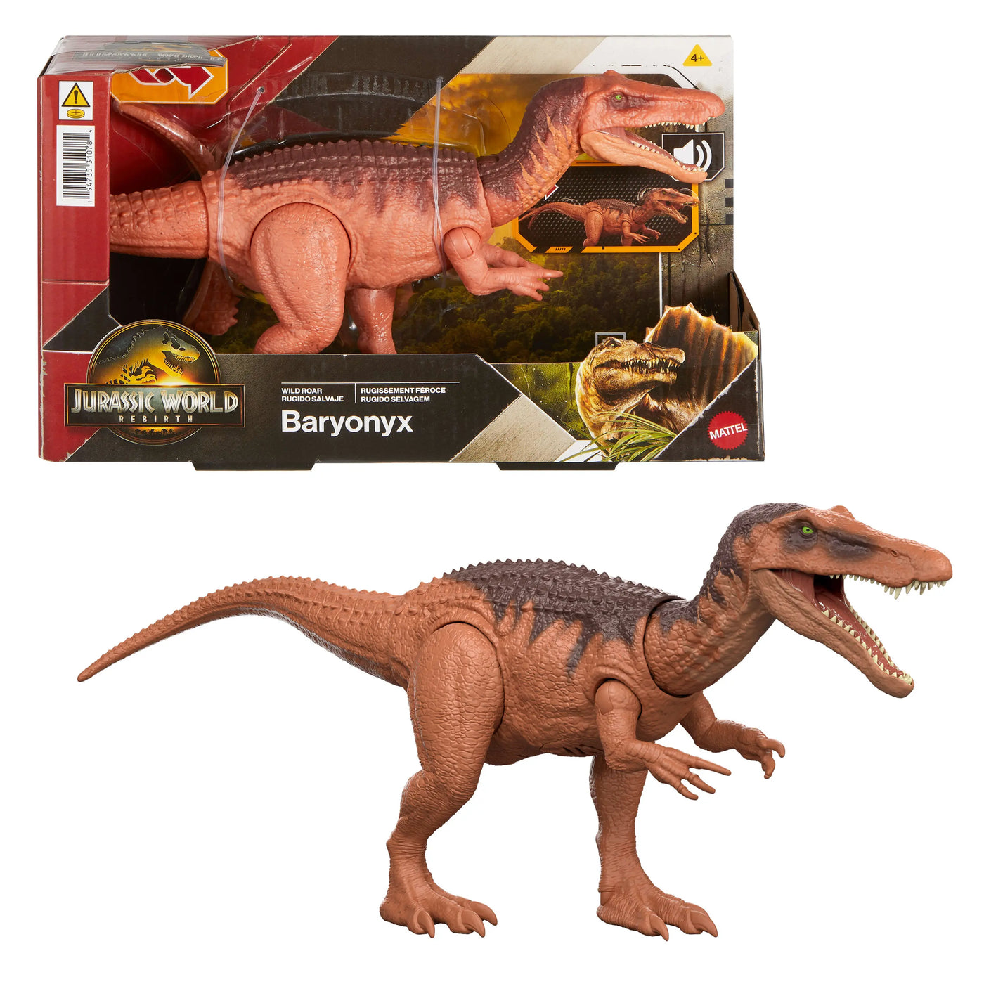 Jurassic World Rebirth Wild Roar Δεινόσαυροι με Κινούμενα Μέλη Λειτούργια Επίθεσης & Ήχους Baryonyx (JGC79) - Fun Planet