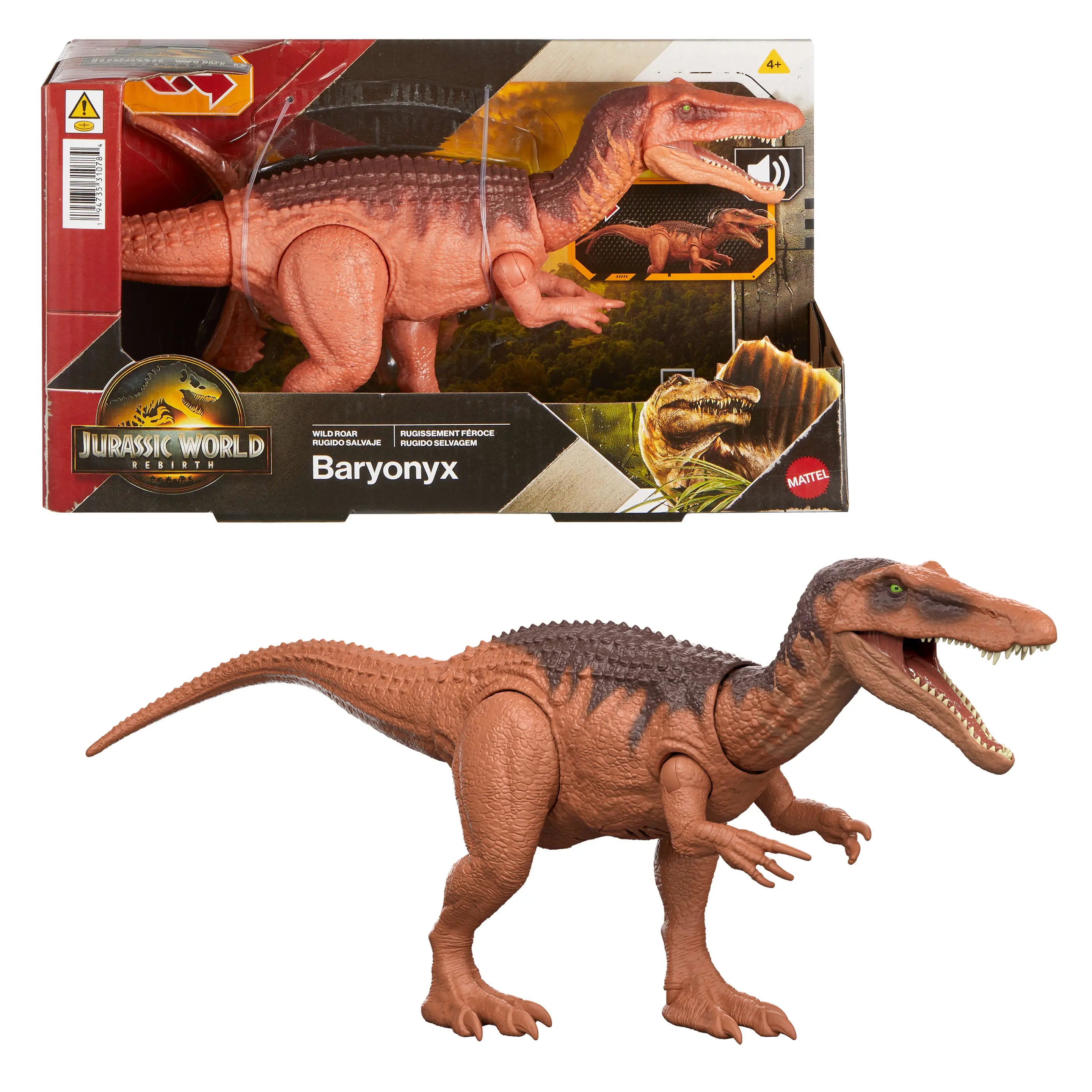 Jurassic World Rebirth Wild Roar Δεινόσαυροι με Κινούμενα Μέλη Λειτούργια Επίθεσης & Ήχους Baryonyx (JGC79) - Fun Planet