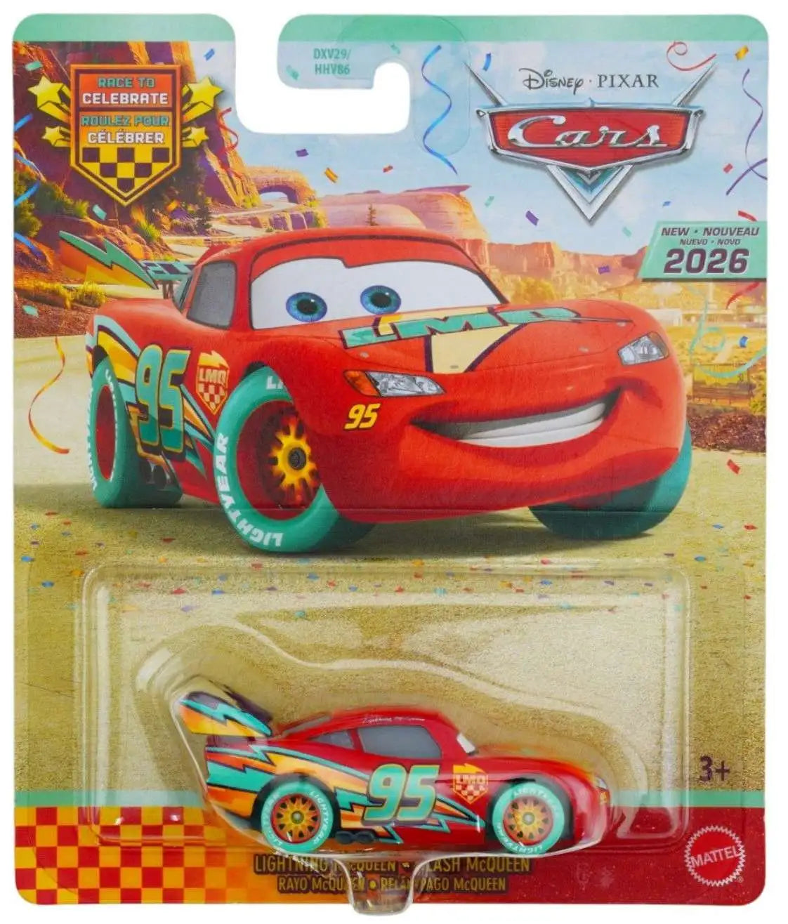 Disney Pixar Cars Αυτοκινητάκια Race To Celebrate Lightning McQueen (JJW65)