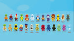 Stumble Guys 3D Mini Figures Series 1 - 3 Pack Boxing Roo Quarterback Amethyst Nyx (427) - Fun Planet