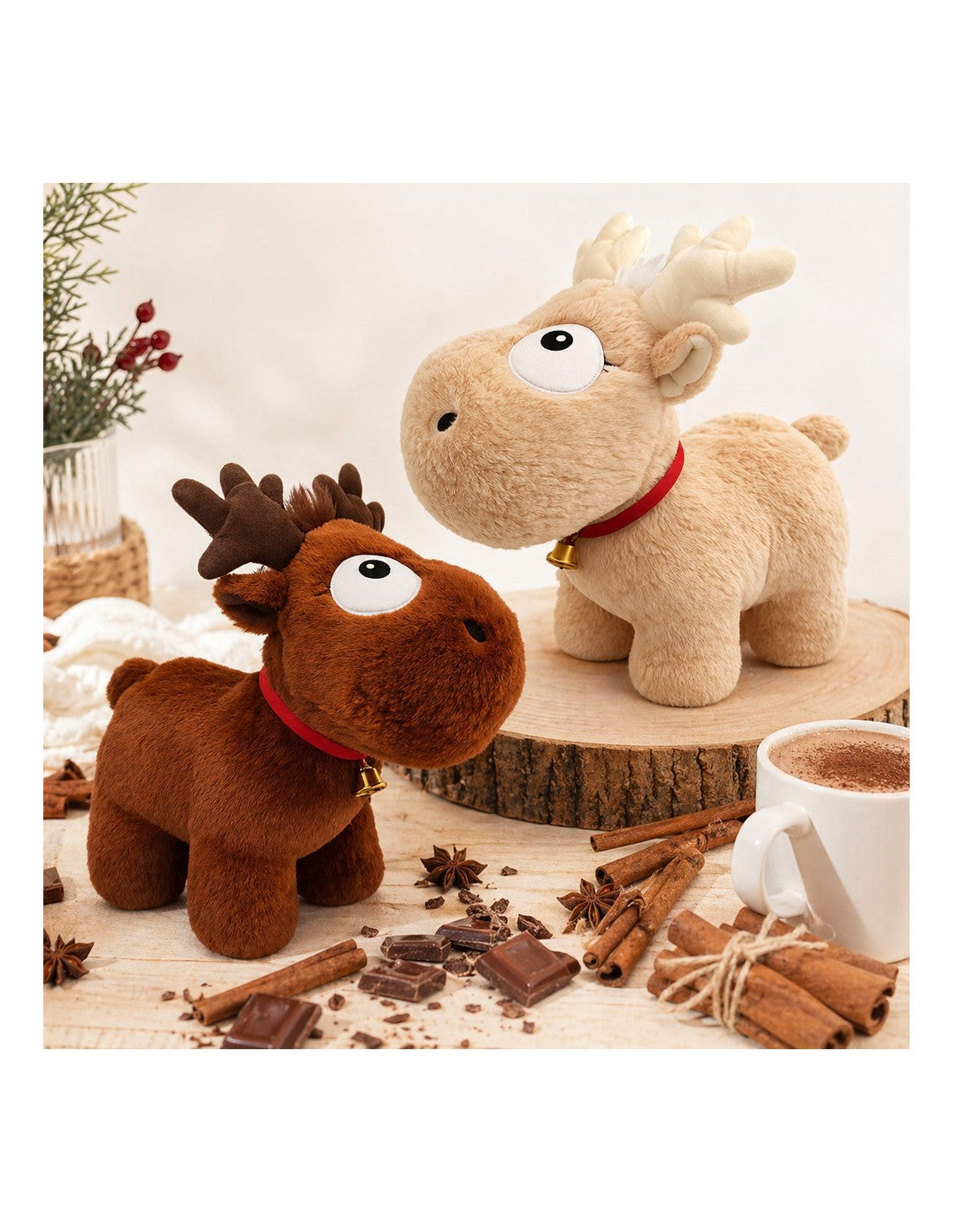 Plush Reindeer with Greek Carols &amp; Movement 30cm (8183)