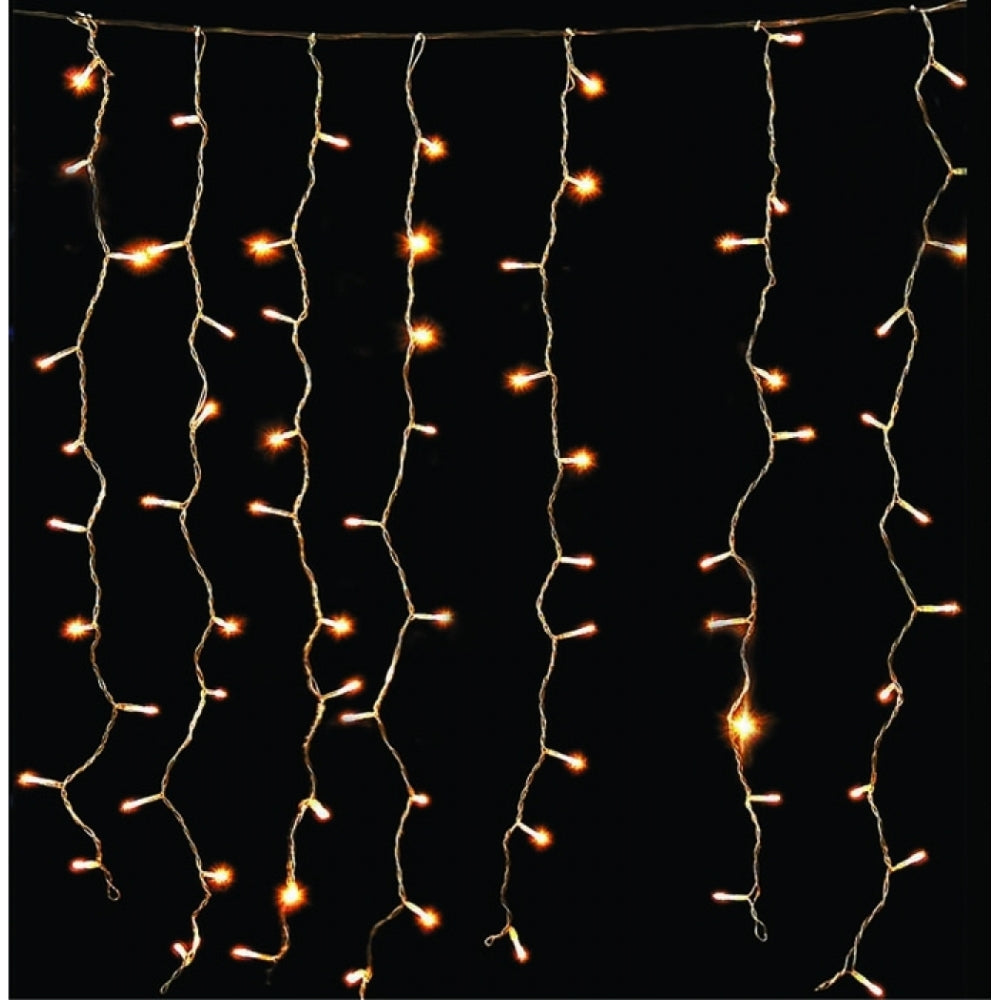 200 Led Λαμπάκια Κουρτίνα Επεκτεινόμενο Διάφανο Καλώδιο Θερμό Λευκό Φως Εξωτερικού Χώρου (XLALEDC200CWW/31V)