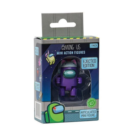 Among Us Mini Action Figure - Ejected Edition 1 Pack S3 Purple with Cat Hat (AU6301) - Fun Planet