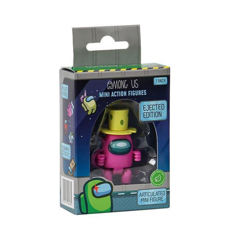 Among Us Mini Action Figure - Ejected Edition 1 Pack S3 Pink with Yellow Hat (AU6301) - Fun Planet