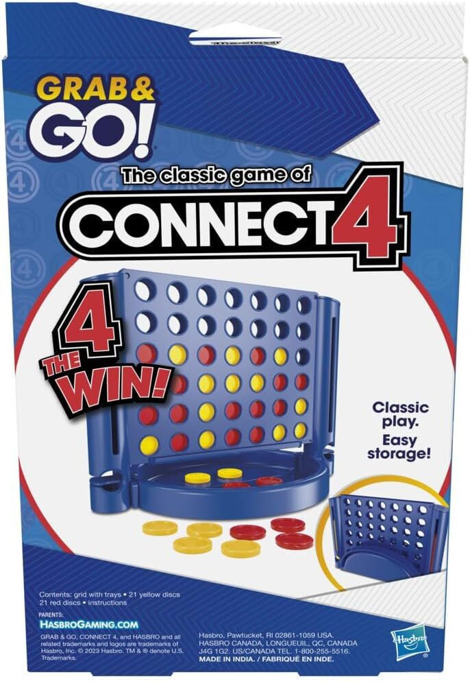 Επιτραπέζιο Connect 4 Grab & Go - Σκορ 4 Διασκέδαση Παντού! Ελληνική Έκδοση (F8253) - Fun Planet