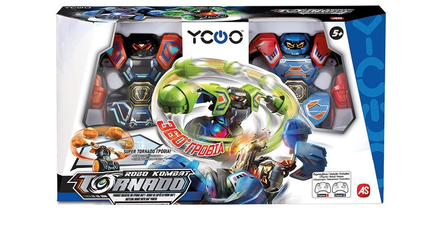 Silverlit Ycoo Robo Kombat 360 Tornado Σετ 2 Τηλεκατευθυνόμενα Ρομπότ Μαχητές Κόκκινο (7530-86883) - Fun Planet