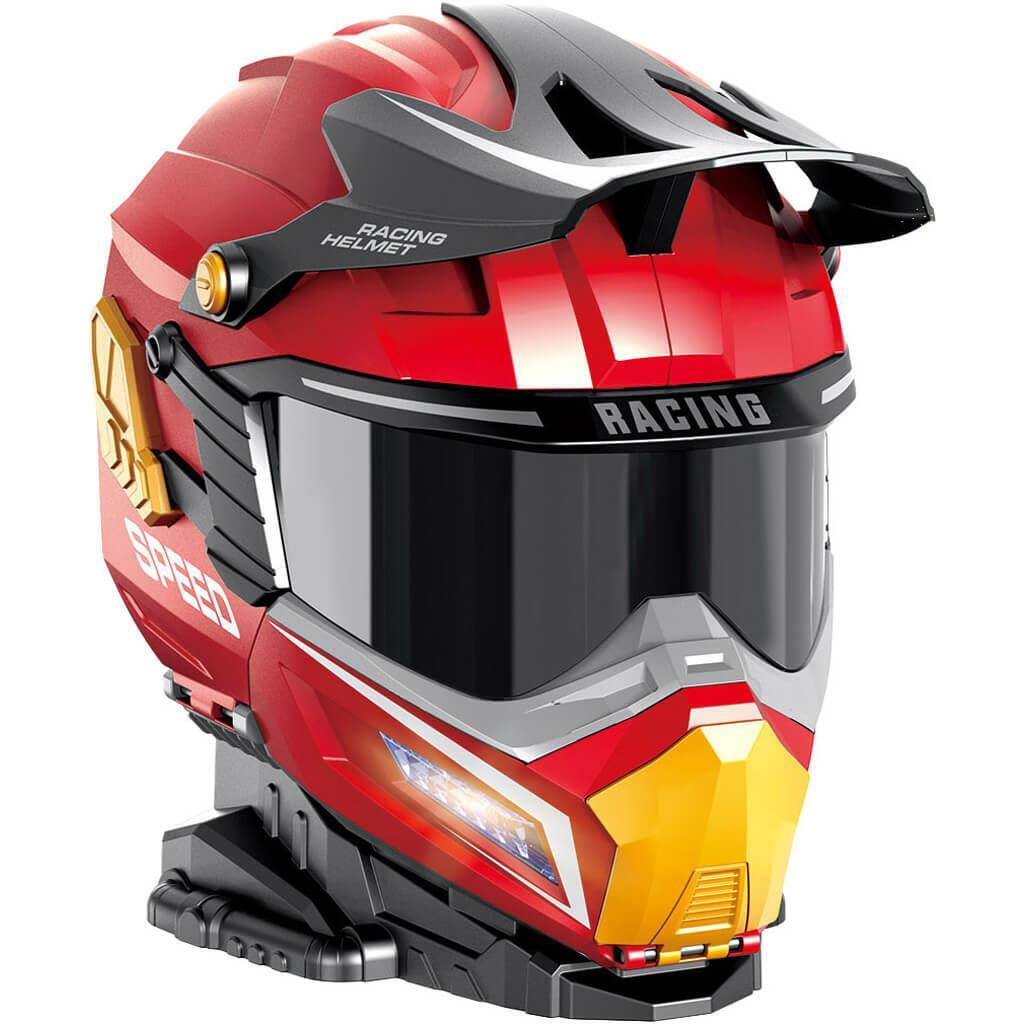 Πάρκινγκ Κράνος Κόκκινο με 2 Μεταλλικά Αυτοκίνητα με Φως και Ήχο 25x20x28cm Luna (623129) - Fun Planet