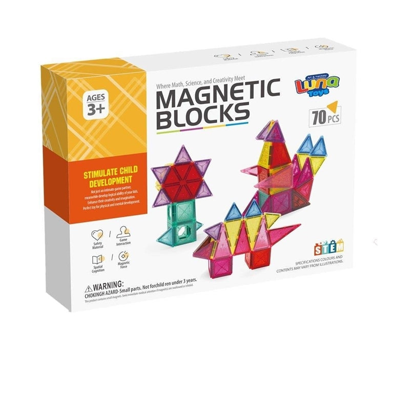 Μαγνητικά Τουβλάκια 70 τεμάχια 27x6x20εκ Luna Toys (623353) - Fun Planet