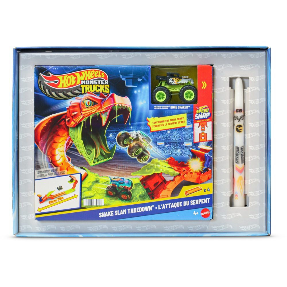 Παιχνιδολαμπάδα Hot Wheels Monster Trucks Επίθεση Φιδιού Snake Slam Takedown (JJN44)