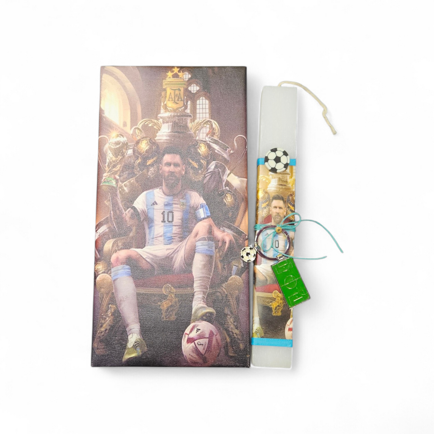 Λαμπάδα Αρωματική με Καμβά 30x15x2εκ Lionel Messi και Κουτί Δώρου (K63-1) - Fun Planet