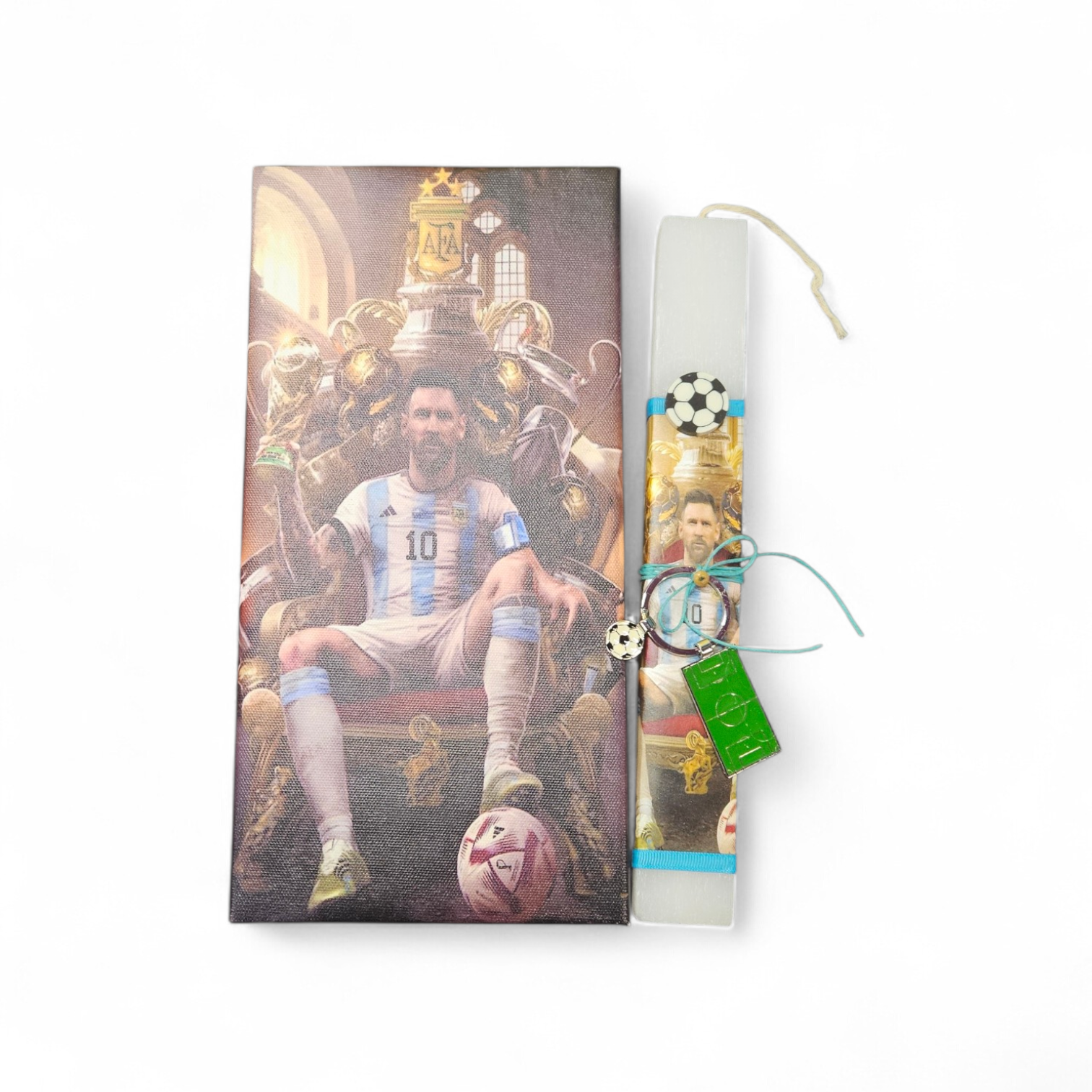Λαμπάδα Αρωματική με Καμβά 30x15x2εκ Lionel Messi και Κουτί Δώρου (K63-1) - Fun Planet