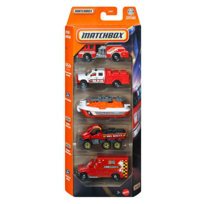 Matchbox Cars Set of 5 MBX Convertible Cruisers (JBX30)