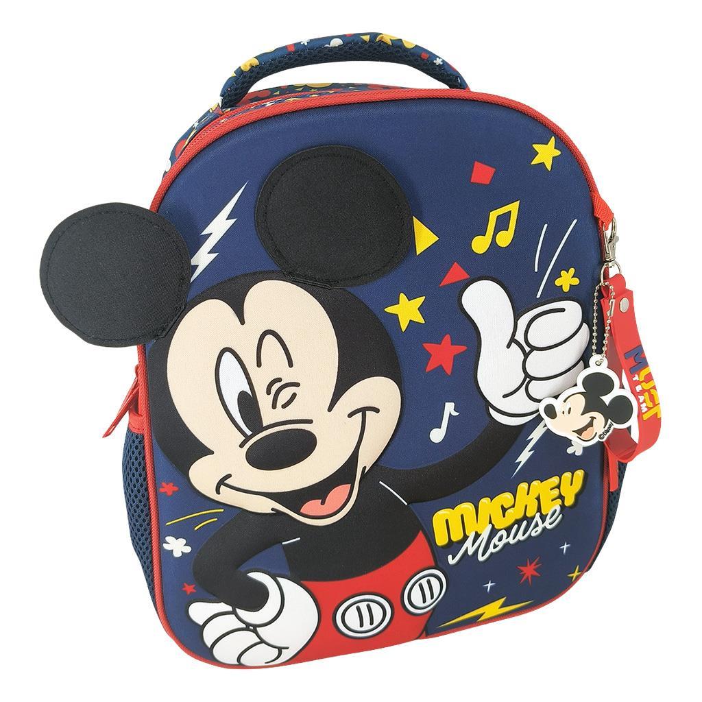Σχολική Τσάντα Πλάτης Νηπίου 27x10x31εκ 2 Θήκες Disney Mickey Mouse Blue Must (565787)