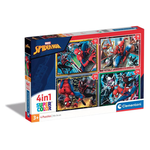 Clementoni Παζλ 4 in 1 Super Color Marvel Spider-Man (1200-21515) - Fun Planet