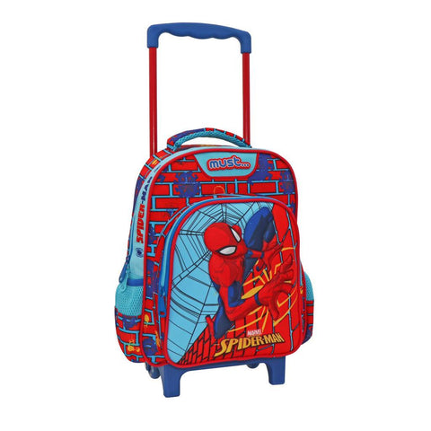 Σχολική Τσάντα Τρόλεϊ Νηπίου 27x10x31εκ 2 Θήκες Spider-Man On The Wall Must (508125) - Fun Planet