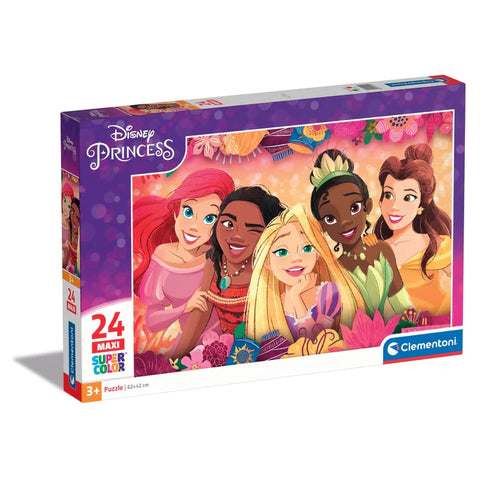 Clementoni Παζλ 24 Maxi Super Color Disney Princess (1200-24241) - Fun Planet