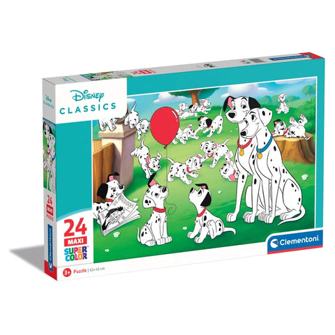 Clementoni Παζλ 24 Maxi Super Color Disney Classics Dalmations (1200-24245) - Fun Planet