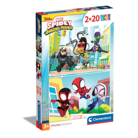 Clementoni Παζλ 2x20 Super Color Spidey And His Amazing Friends (1200-24794) - Fun Planet