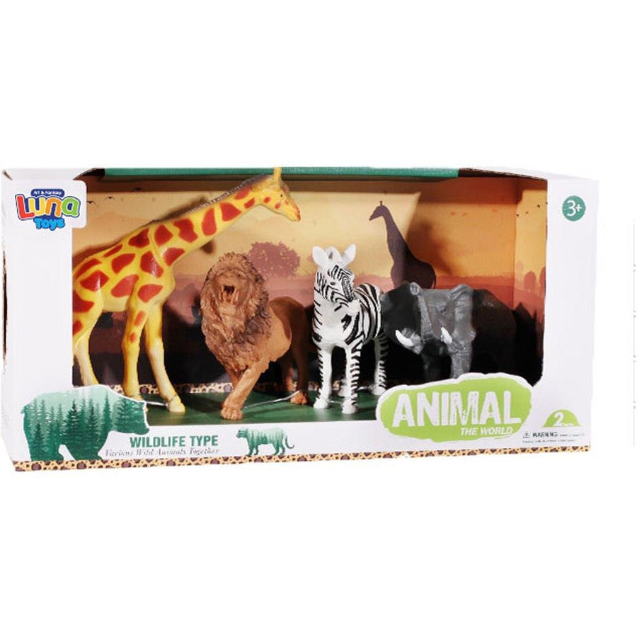 Ζώα Ζούγκλας Πλαστικά 12,5εκ Σετ 4 τεμάχια Luna Toys (623139)
