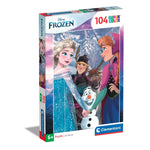 Παζλ Clementoni 104 Super Color Disney Frozen (1210-25742) - Fun Planet