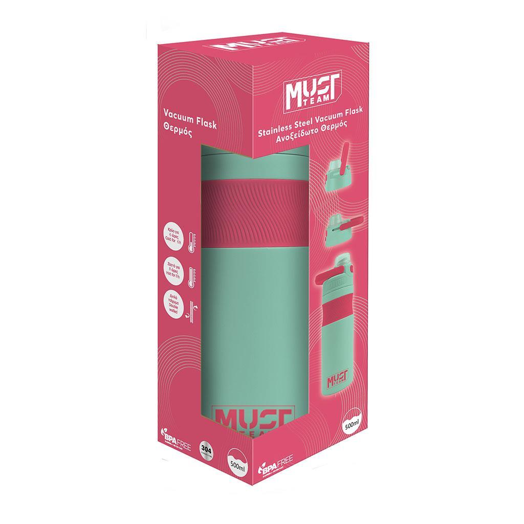 Θερμός 500ml Ανοξείδωτο Μέντα Ροζ Must Team (587494) - Fun Planet