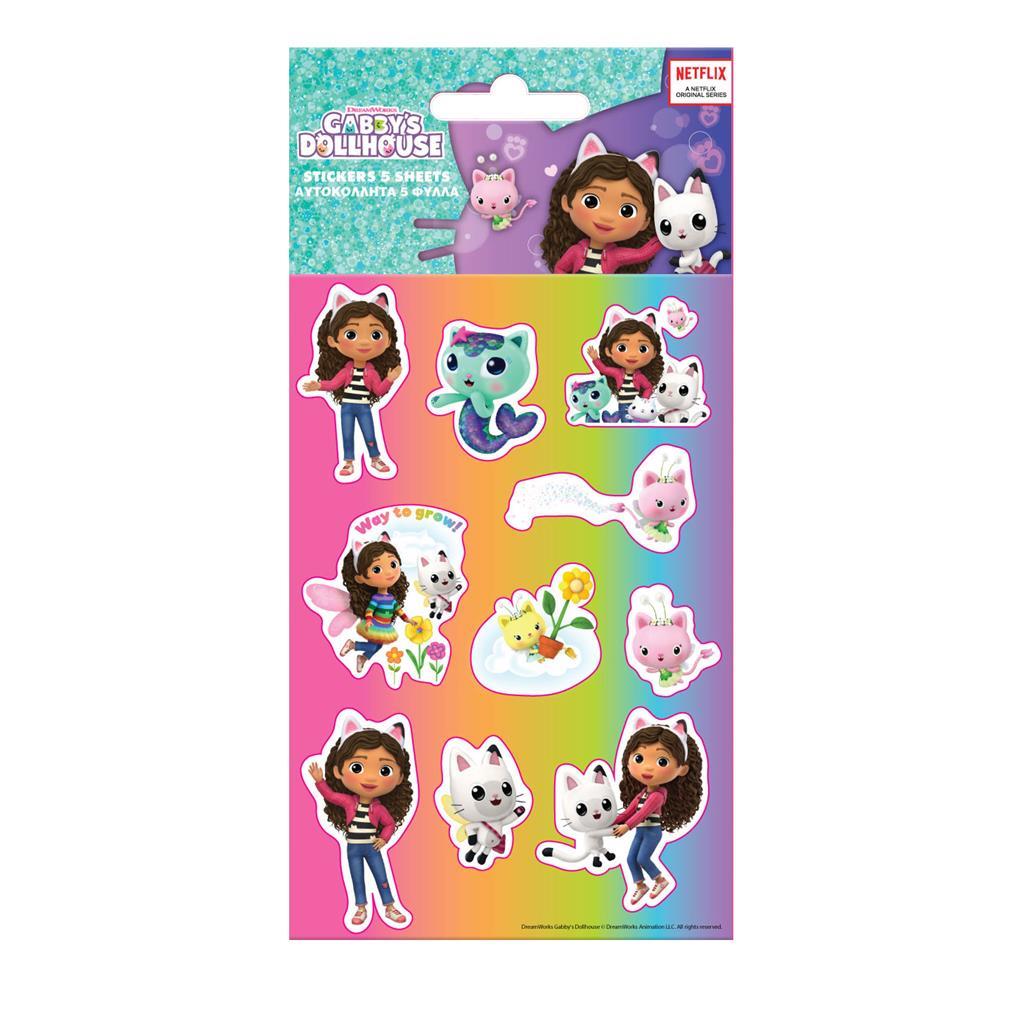 Αυτοκόλλητα Gabby's Dollhouse 8X12εκ 5 φύλλα (574008) - Fun Planet