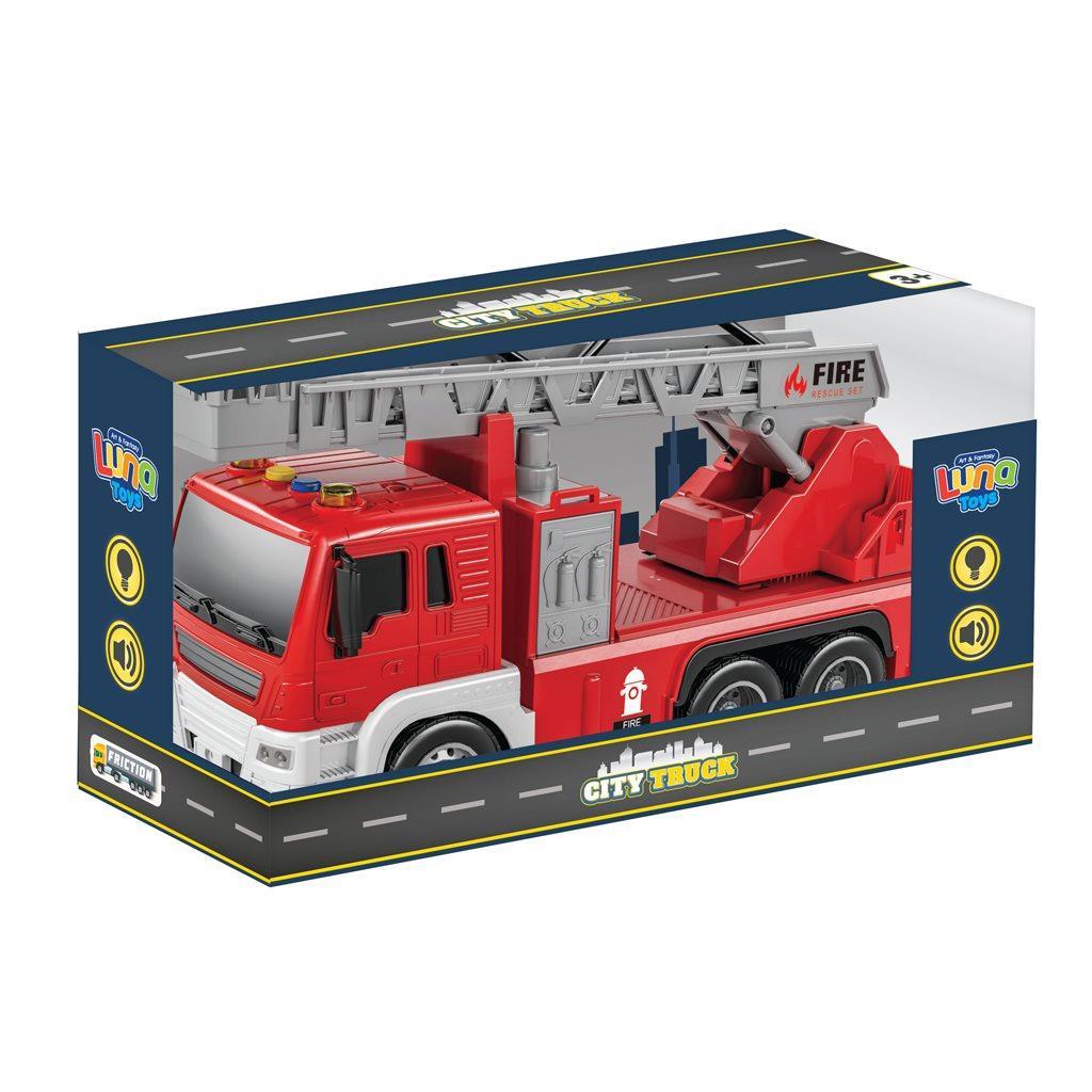 Πυροσβεστικό Όχημα 1:16 Friction με Ήχο και Φως Luna Toys (623103) - Fun Planet