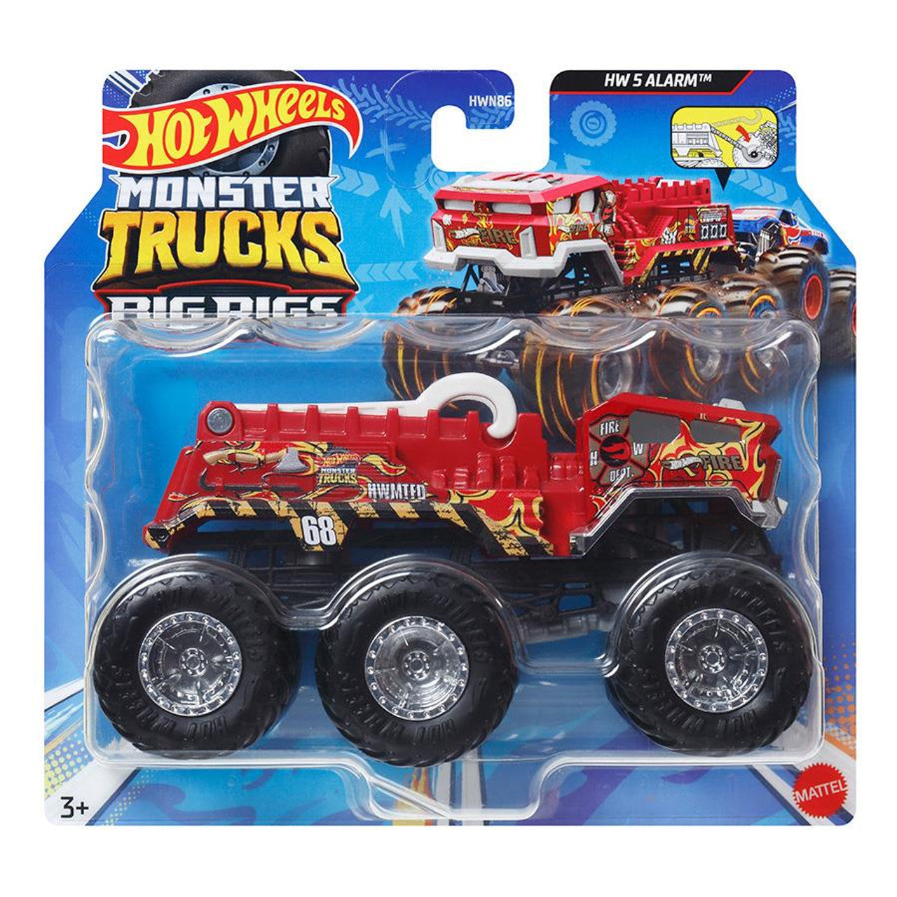 Hot Wheels Monster Trucks Big Rigs 1:64 HW 5 Alarm (HWN94) - Fun Planet