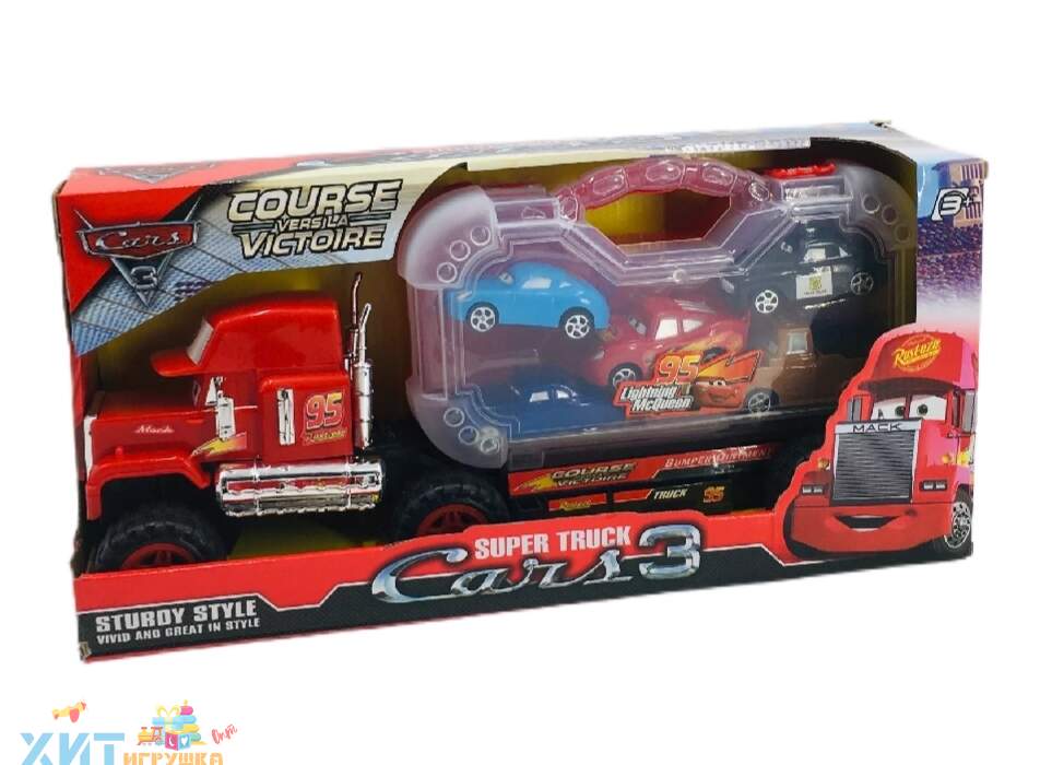 Σετ Φορτηγό 44cm Friction με 5 Αυτοκίνητα και Βαλιτσάκι (919-171) - Fun Planet