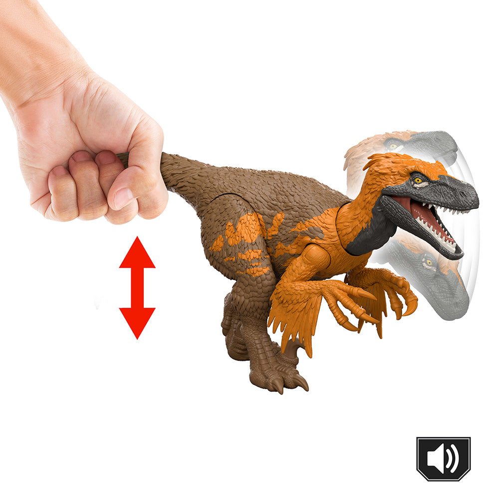 Jurassic World Rebirth Wild Roar Δεινόσαυροι με Κινούμενα Μέλη Λειτούργια Επίθεσης & Ήχους Utahraptor (JGC80) - Fun Planet