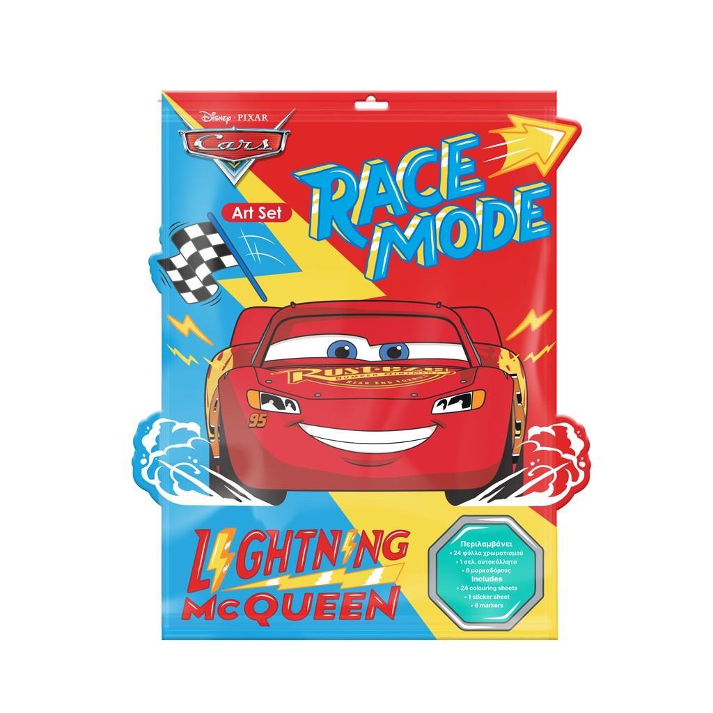 Προσχεδιασμένες Σελίδες Χρωματισμού Disney Cars 24 Φύλλα + 1 Σελίδα Αυτοκόλλητα + 6 Μαρκαδόρους (564599) - Fun Planet